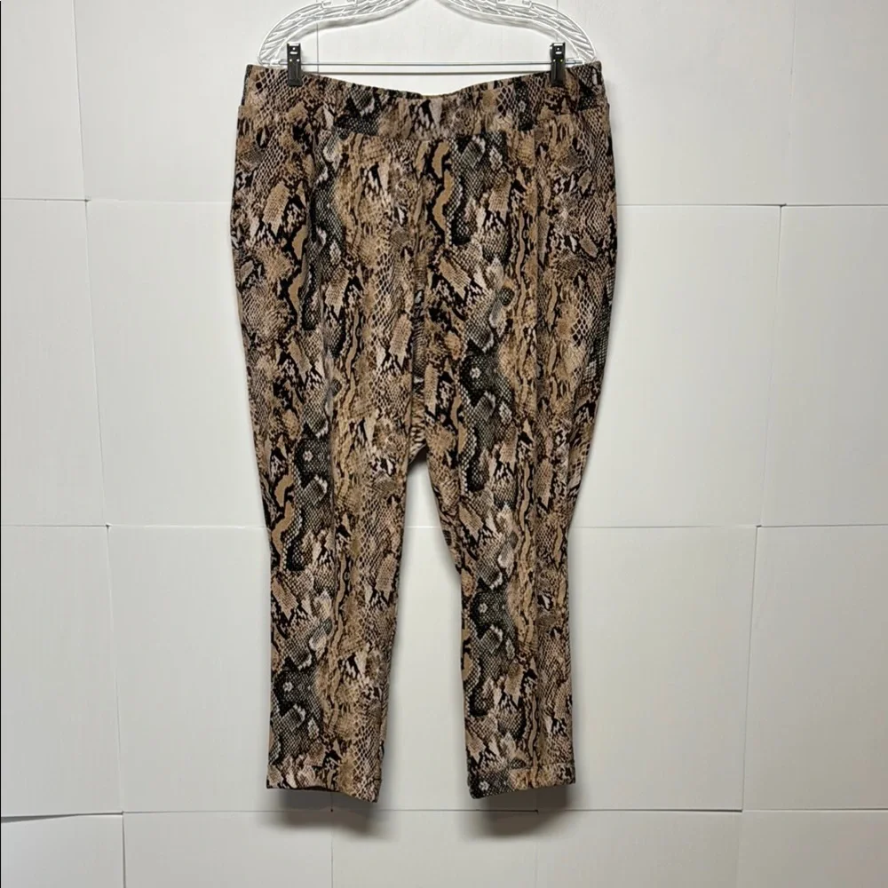 Torrid Animal Snakeskin Print Pull-On Taper Stretch Crepe High-Rise Pants 1X